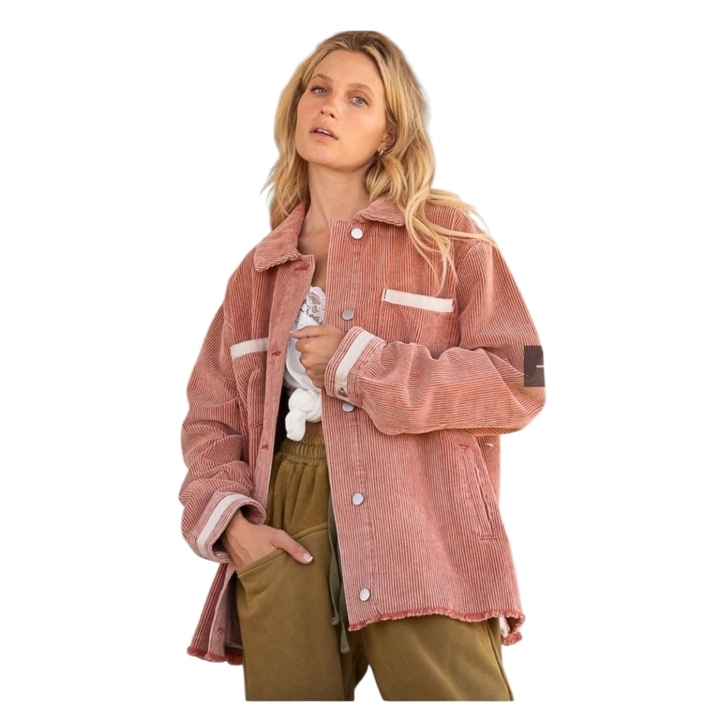 POL Cozy Corduroy Jacket with Pockets